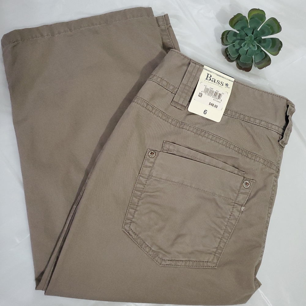 NWT Bass Casual Khaki Capri Cropped Pants